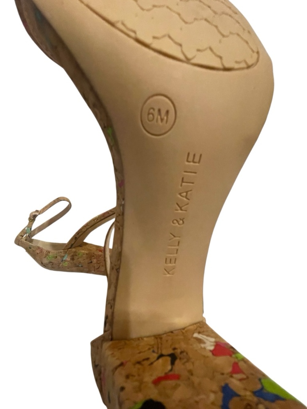 Kelly & Katie Cork Multicolor Confetti Block Heel Sandals - Picture 5 of 5